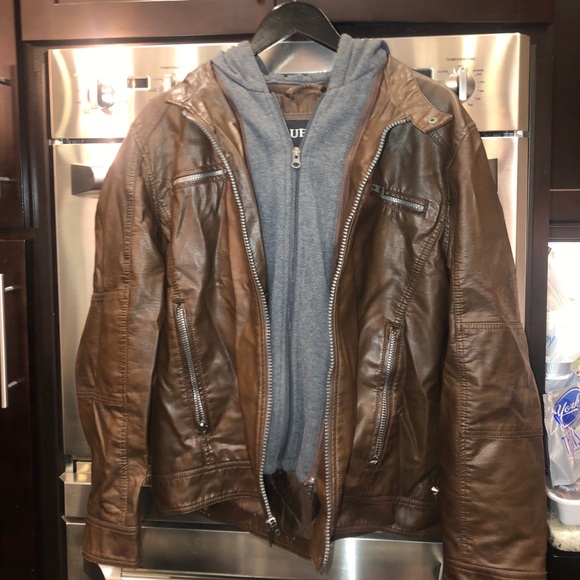 Guess Other - Men’s guess brown faux leather jacket
